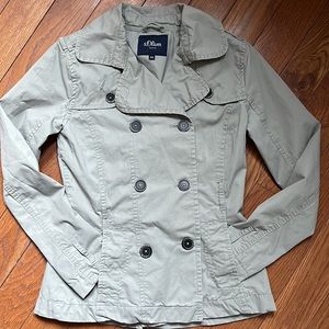S.Oliver khaki button down peacoat / blazer size XS